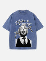 Madonna Print Round Neck T-shirt