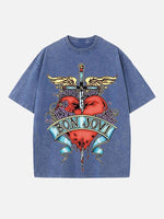 Bon Jovi Print Round Neck T-shirt