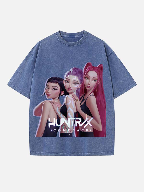 HUNTR/X Print Round Neck T-shirt