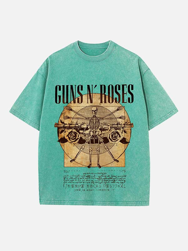 GUNS N' ROSES Print Round Neck T-shirt