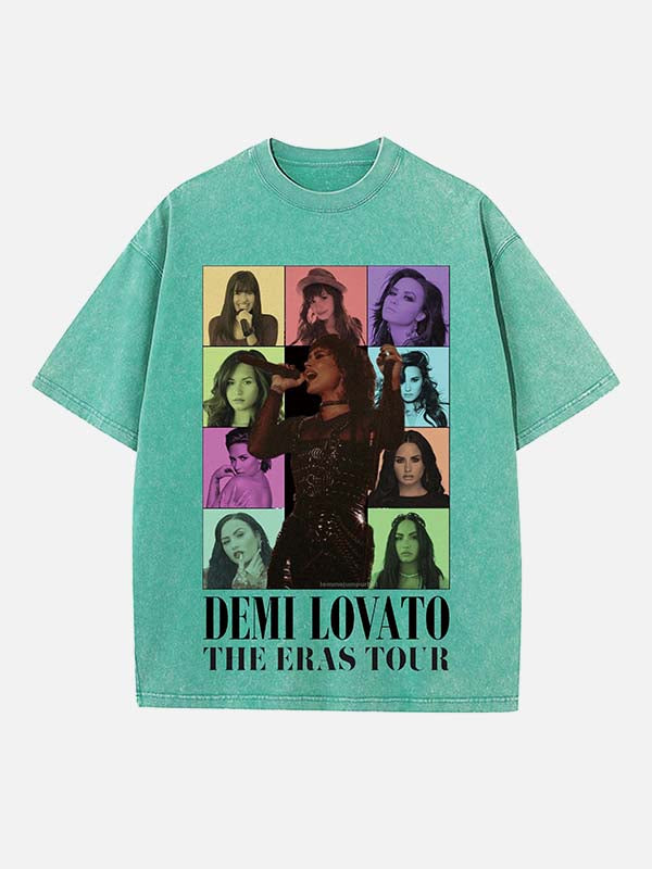 Demi Lovato Print Round Neck T-shirt