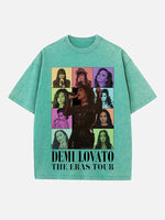Demi Lovato Print Round Neck T-shirt