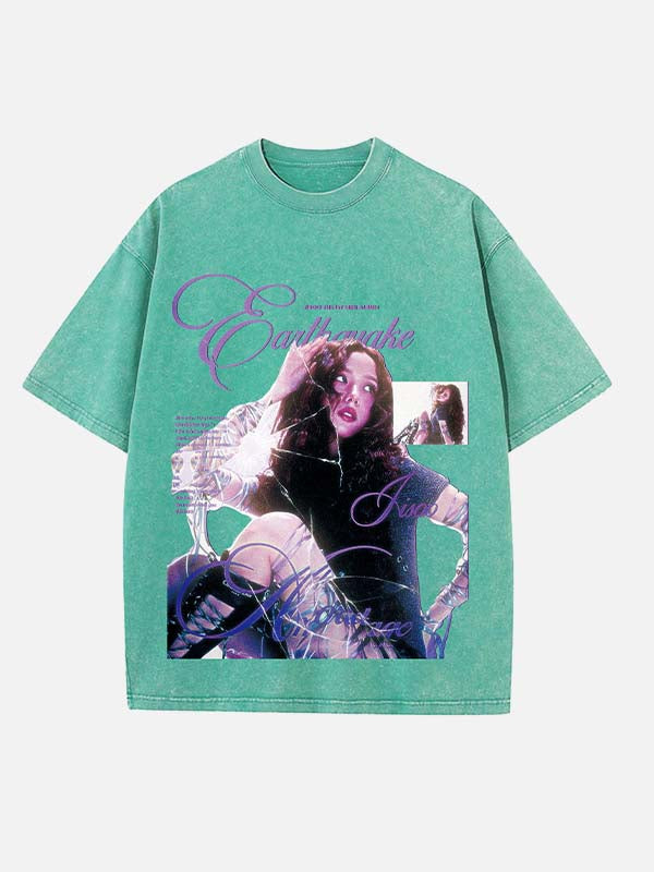 BLACKPINK Jisoo Print Round Neck T-shirt