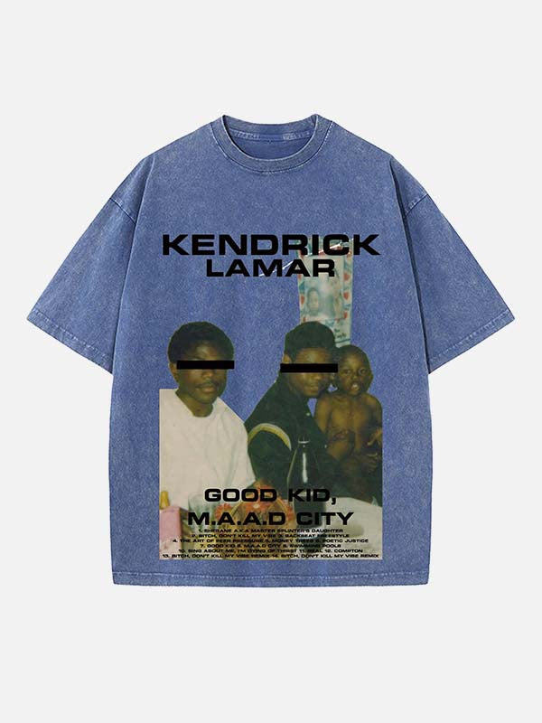 Kendrick Lamar Print Round Neck T-shirt