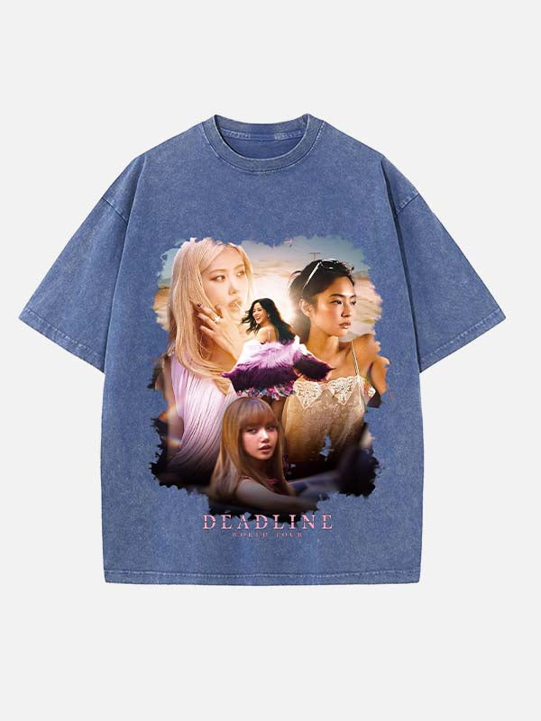 BLACKPINK Print Round Neck T-shirt