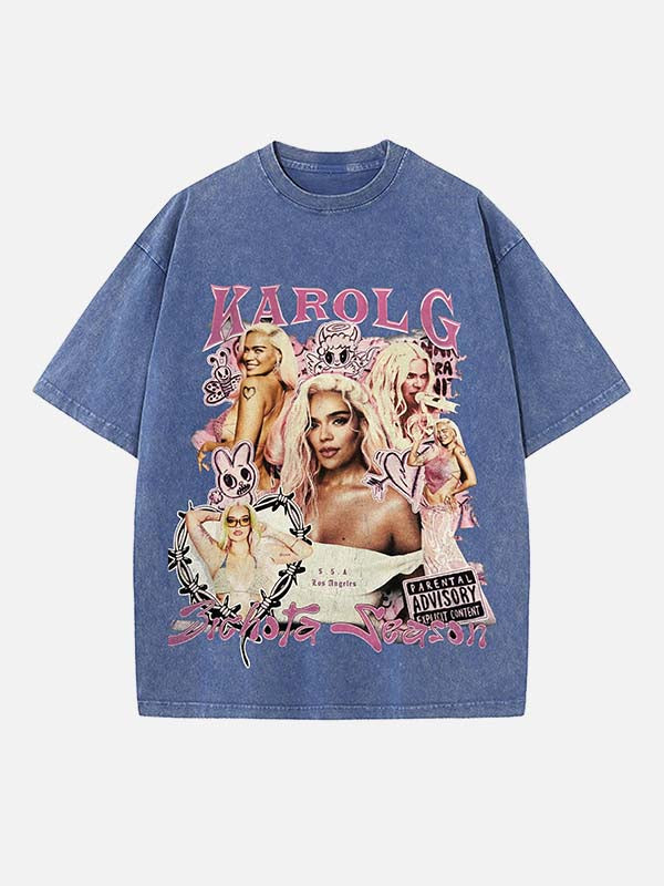 Karol G Print Round Neck T-shirt