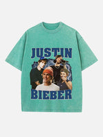 Justin Bieber Print Round Neck T-shirt