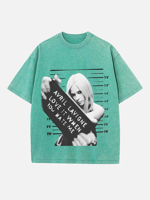 Avril Lavigne Print Round Neck T-shirt
