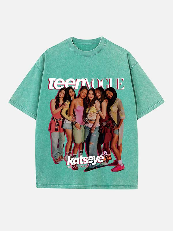 KATSEYE Print Round Neck T-shirt