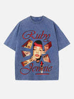 BLACKPINK Jennie Print Round Neck T-shirt