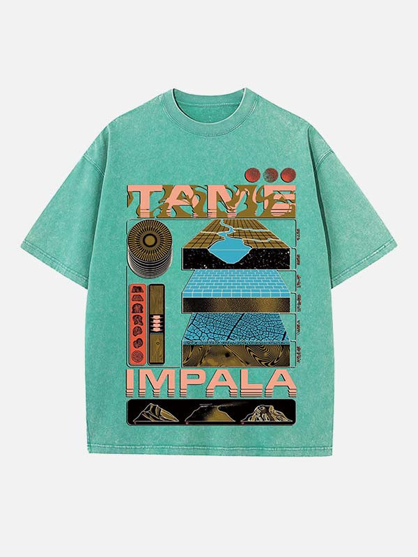Tame Impala Print Round Neck T-shirt