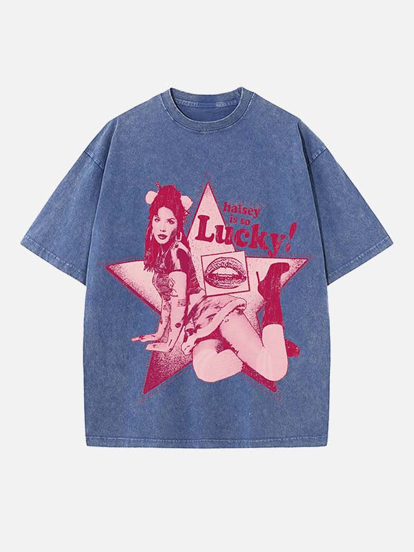 Halsey Print Round Neck T-shirt