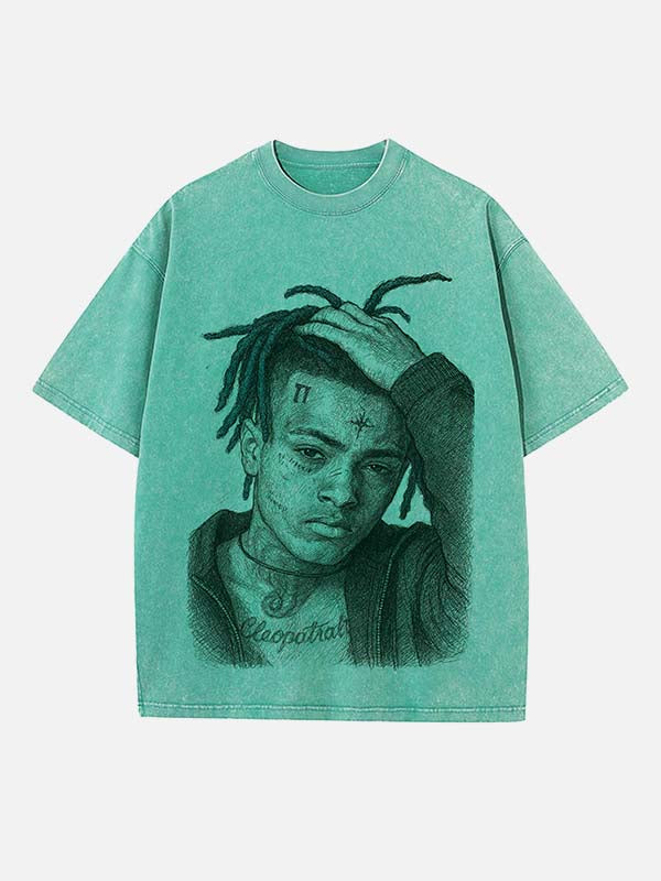 XXXTENTACION Print Round Neck T-shirt