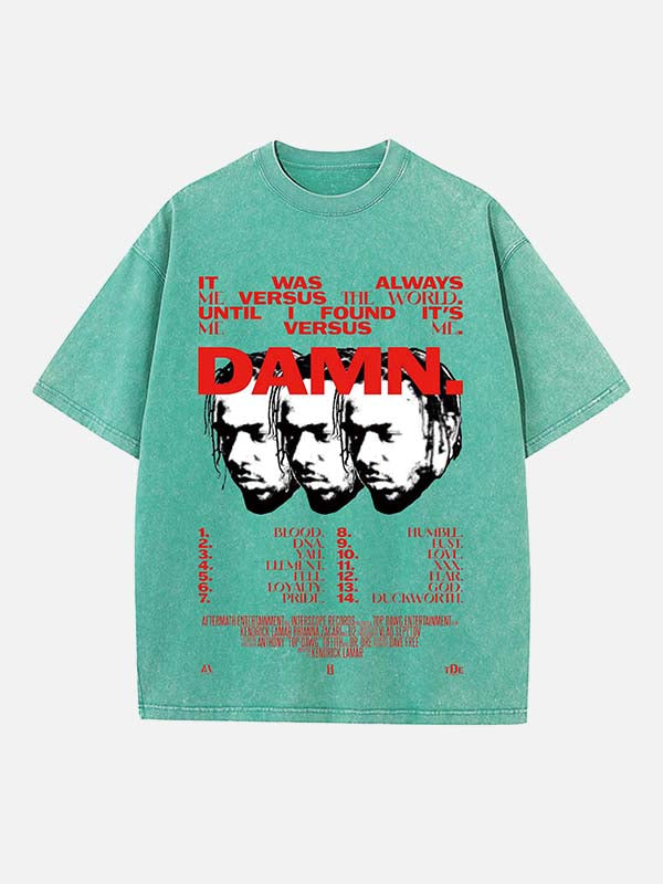 Kendrick Lamar Print Round Neck T-shirt