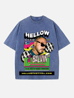 J Balvin Print Round Neck T-shirt