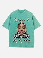 Beyoncé Print Round Neck T-shirt