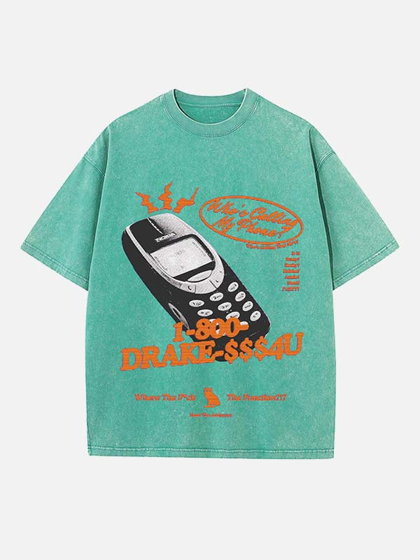 Drake Print Round Neck T-shirt