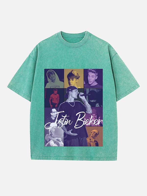 Justin Bieber Print Round Neck T-shirt