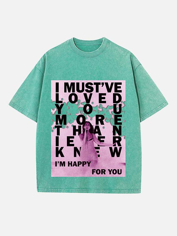 Dua Lipa Print Round Neck T-shirt