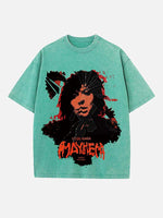 Lady Gaga Print Round Neck T-shirt