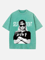 Rihanna Print Round Neck T-shirt