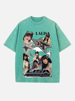 BLACKPINK Lisa Print Round Neck T-shirt