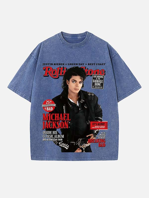 Michael Jackson Print Round Neck T-shirt