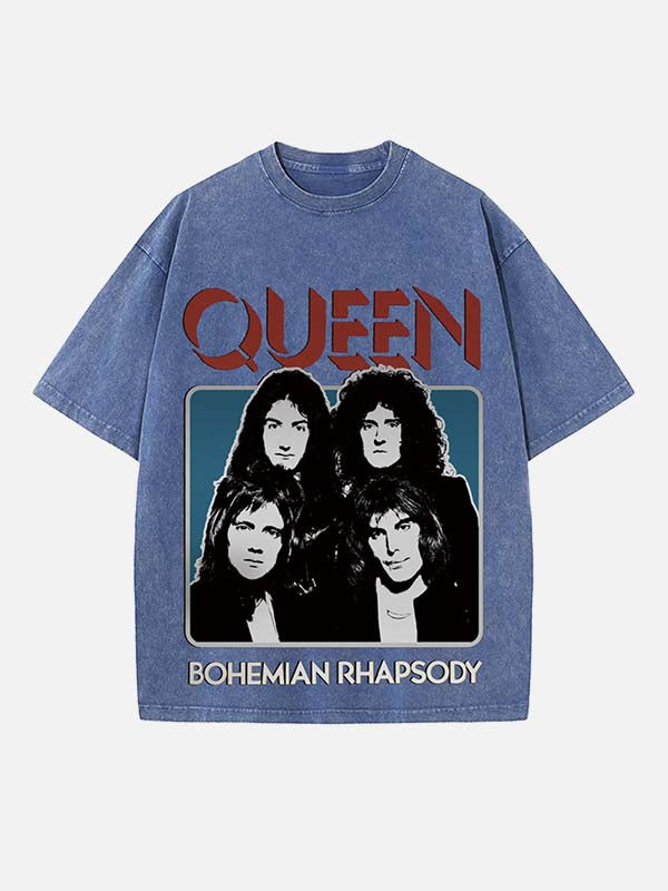 Queen Print Round Neck T-shirt
