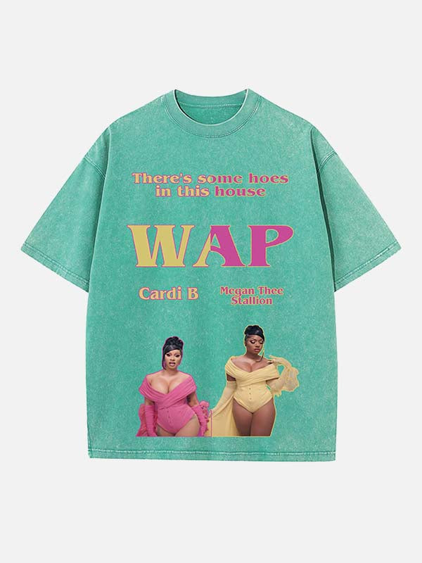 Cardi B Print Round Neck T-shirt