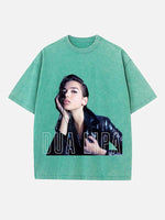 Dua Lipa Print Round Neck T-shirt