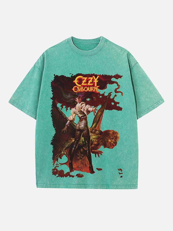 Black Sabbath Print Round Neck T-shirt