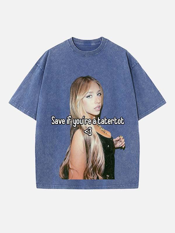 Tate McRae Print Round Neck T-shirt