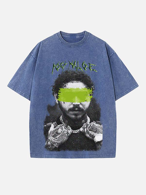 Post Malone Print Round Neck T-shirt