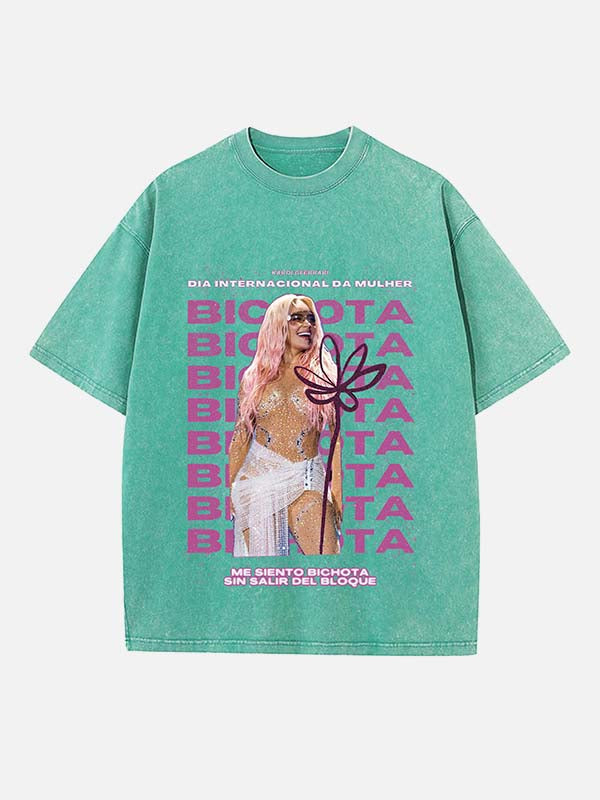 Karol G Print Round Neck T-shirt