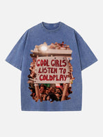 Coldplay Print Round Neck T-shirt