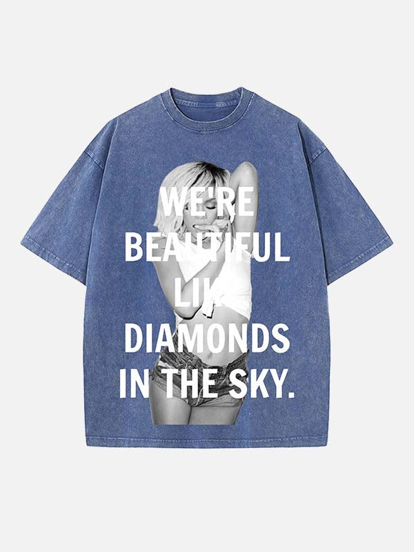 Rihanna Print Round Neck T-shirt