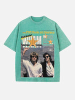 George Michael Wham! Print Round Neck T-shirt