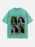 Charli xcx Print Round Neck T-shirt