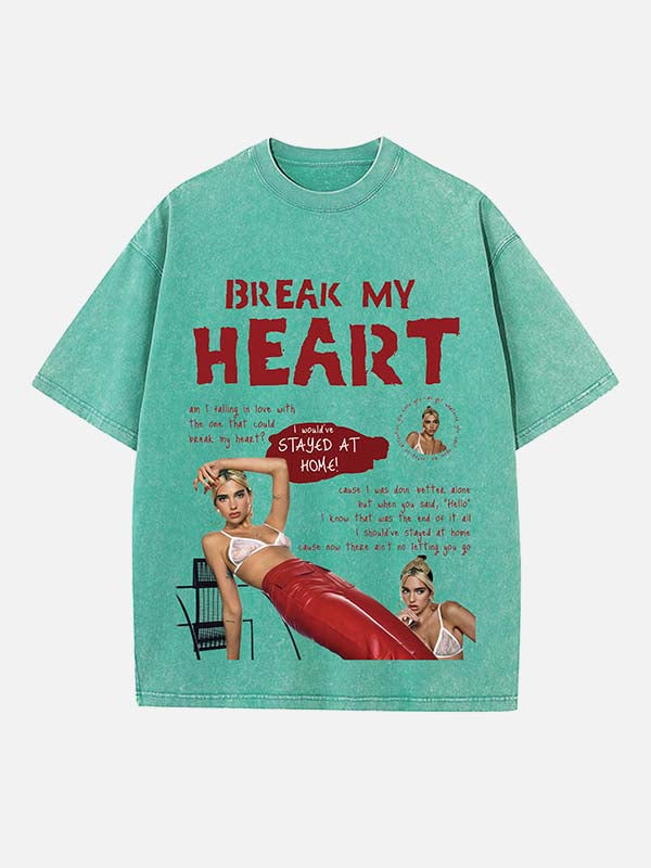 Dua Lipa Print Round Neck T-shirt