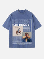 Bad Bunny Print Round Neck T-shirt