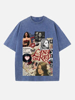Lana Del Rey Print Round Neck T-shirt
