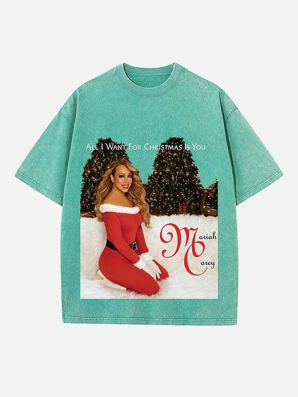 Mariah Carey Print Round Neck T-shirt