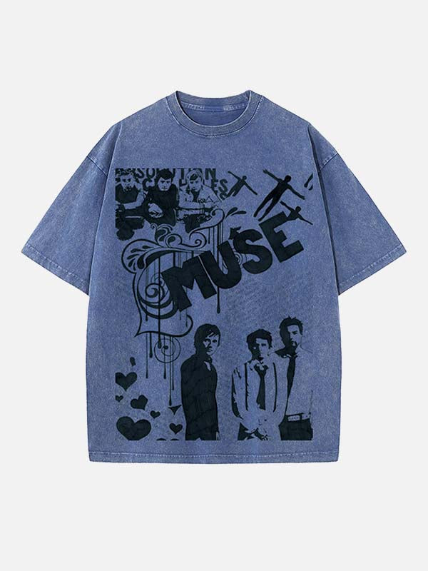Muse Print Round Neck T-shirt