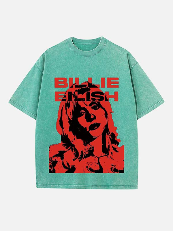 Billie Eilish Print Round Neck T-shirt