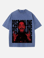 Post Malone Print Round Neck T-shirt