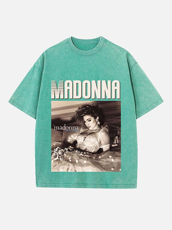 Madonna Print Round Neck T-shirt