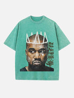 Kanye West Print Round Neck T-shirt