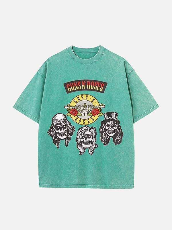 GUNS N' ROSES Print Round Neck T-shirt