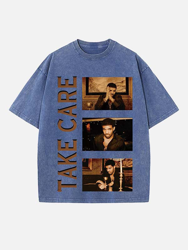 Drake Print Round Neck T-shirt