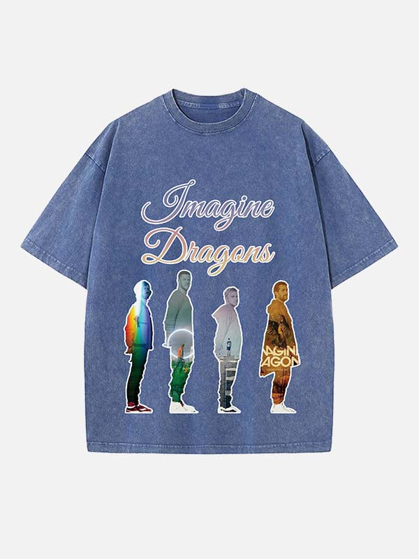 Imagine Dragons Print Round Neck T-shirt
